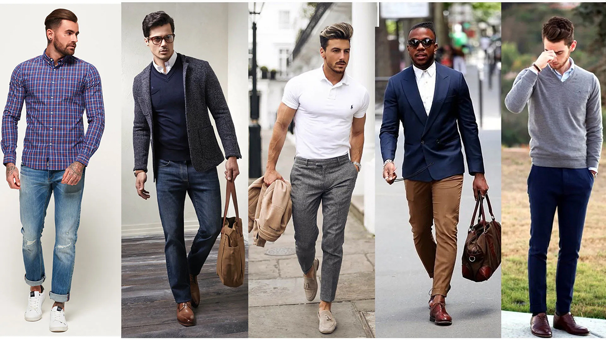 Collection of diverse men's casual and formal wear