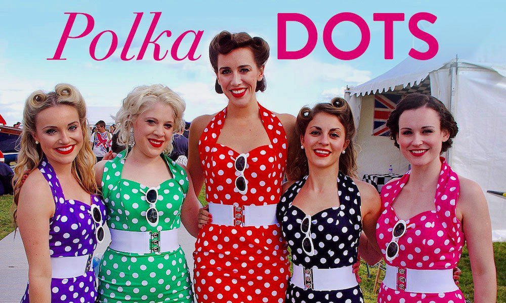 Black-and-White Polka Dot Set With a Red Accent