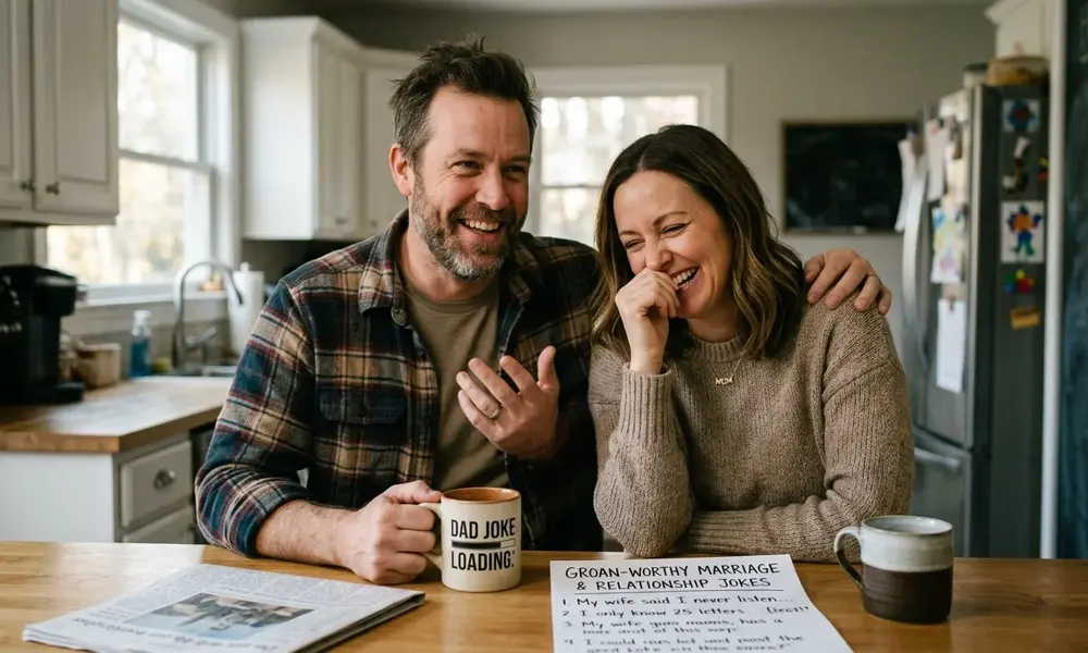 husband wife joking about their married -Best Dad Jokes and Puns