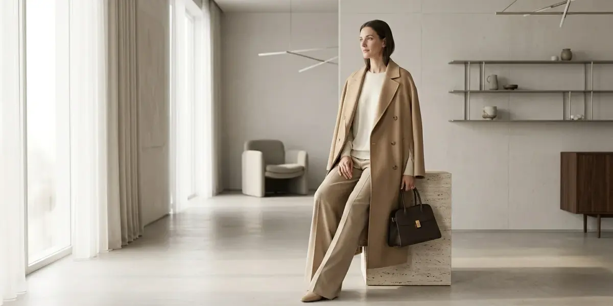 Quiet luxury fashion with neutral colors and understated styling