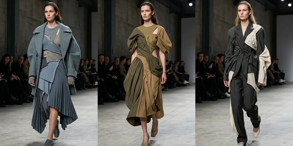 Runway-inspired luxury fashion featuring preppy tailoring, layered clothing and unconventional feminine styling.