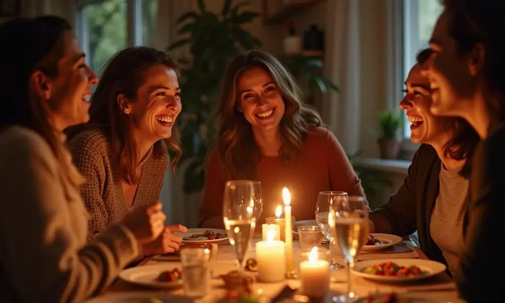 many people laughing together by talking jokes one by one