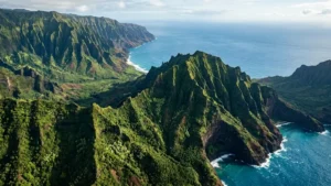 Lush mountainous landscape of Kauaʻi, Hawaii