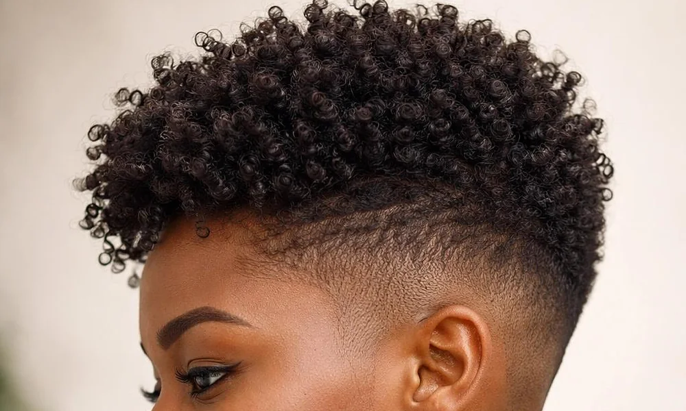 Short, tightly packed coils featuring faded sides for a defined, low-maintenance outline